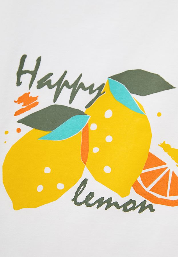 Комплект для дівчинки білий з лимонами 210224 фото
