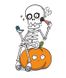 Футболка жіноча чорна з принтом "Скелет на гарбузі" 160404PB_Skeleton on a pumpkin фото 2