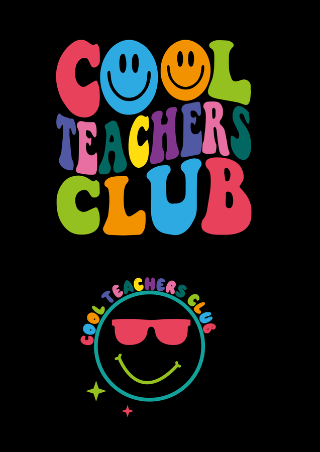 Футболка жіноча чорна з принтом "Cool teachers club" 160404PB_Cool teachers club (color)_2XL фото
