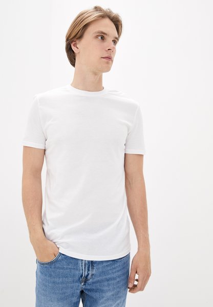 Мужская футболка однотонная белый 190717 фото