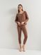 Жіноча піжама лапша топ та лосини світло-коричневого кольору 230439 фото 1