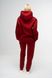 Костюм жіночий утеплений бордовий худі та штани 111009_red фото 2