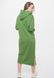 Сукня жіноча довга з довгим рукавом та капюшоном оливкова 210502 фото 2