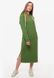 Сукня жіноча довга з довгим рукавом та капюшоном оливкова 210502 фото 1