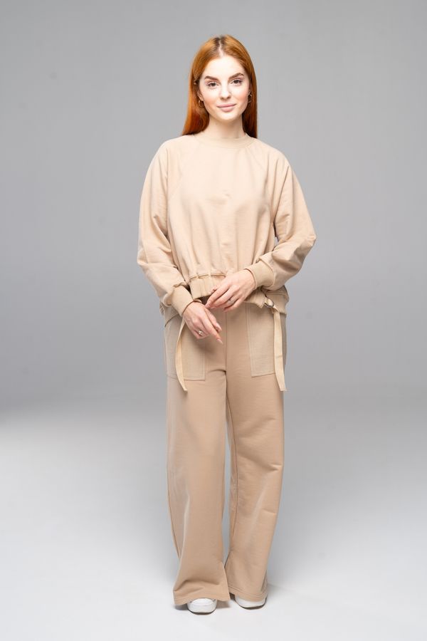 Костюм жіночий світшот та штани бежевий 111013_beige фото