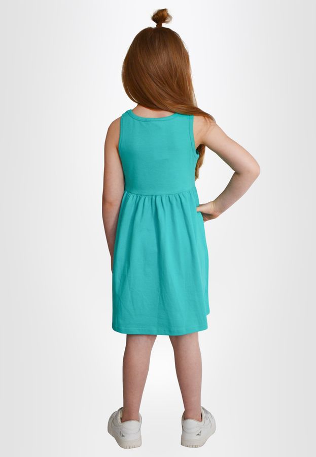 Платье для девочек бирюзовое с единорогом 200246 фото