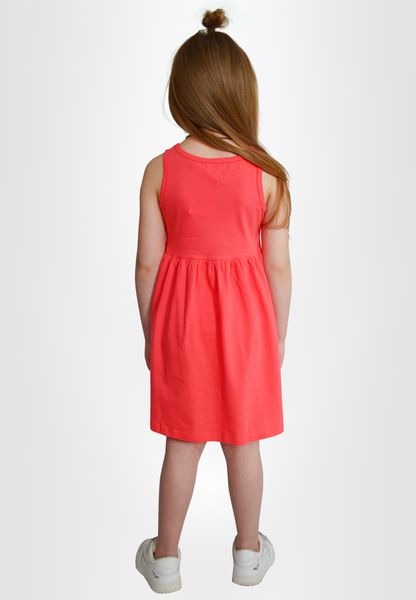 Сукня для дівчат коралова з єдинорогом 200246 фото