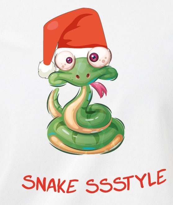 Футболка чоловіча біла з принтом "Snake ssstyle" 170201PW_snake ssstyle фото