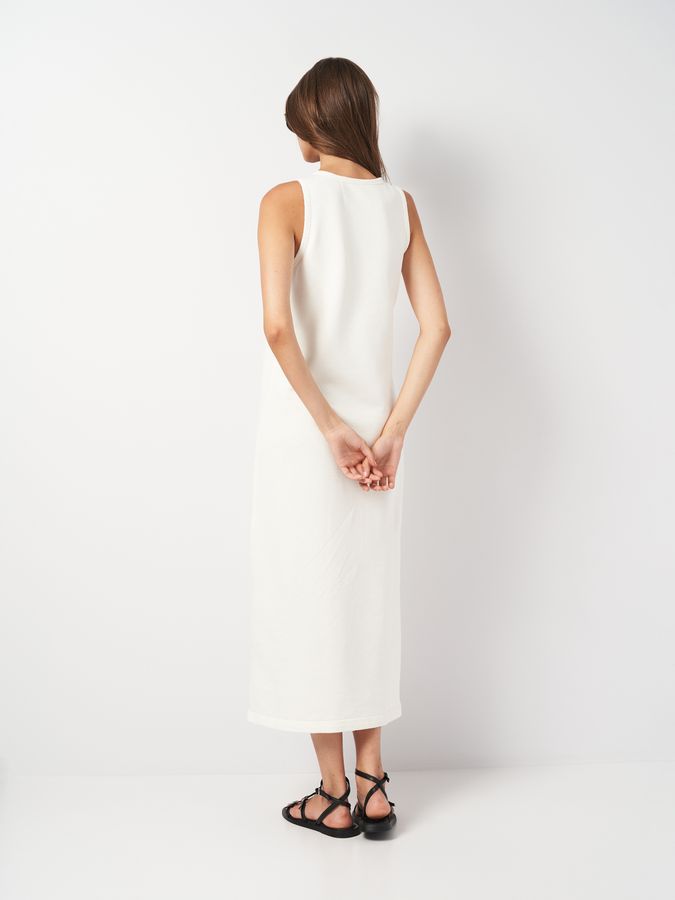 Платье женское длинное двухстороннее молочного цвета 230710 фото