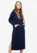 Сукня жіноча довга з довгим рукавом та капюшоном темно-синя 210502 фото 1