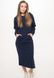 Сукня жіноча довга з довгим рукавом та капюшоном темно-синя 210502 фото 3