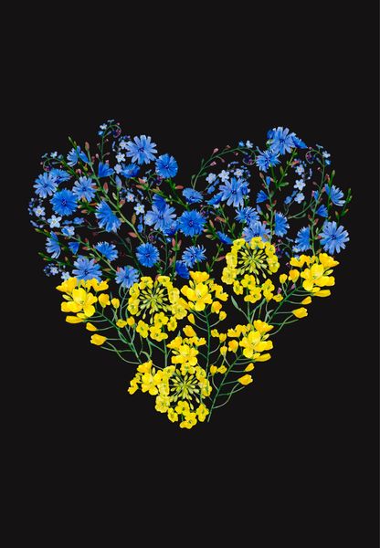 Футболка для дівчат чорна з принтом "Серце з квітів" 180328GPB_Heart of flowers_158 фото
