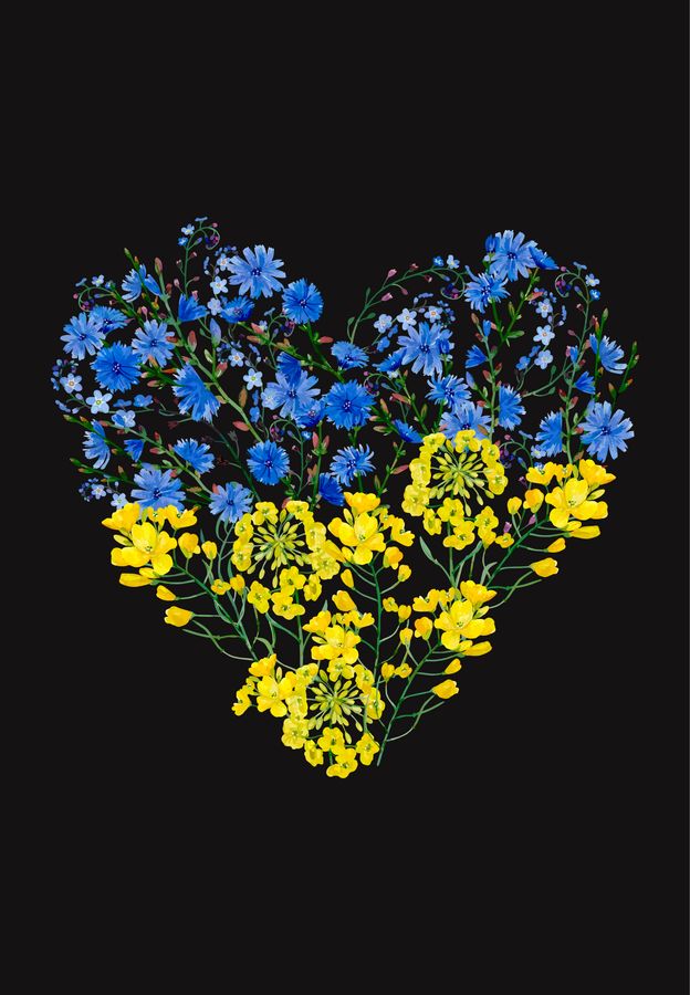 Футболка для дівчат чорна з принтом "Серце з квітів" 180328GPB_Heart of flowers_134 фото