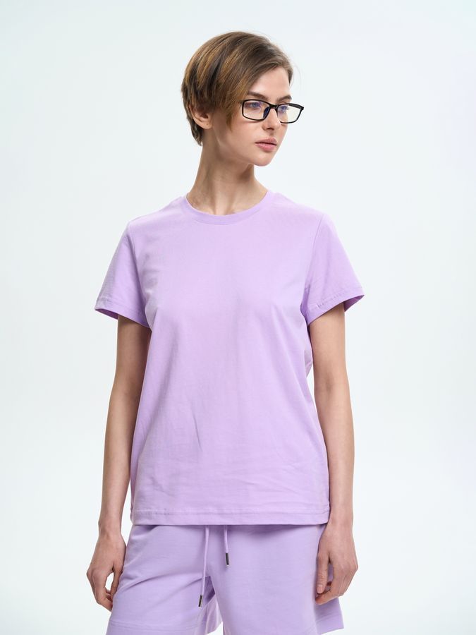 Костюм женский футболка и шорты в светло-фиолетовом цвете 231107_250735_violet фото