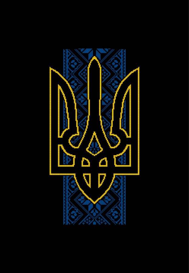 Футболка чоловіча чорна з принтом "Орнамент з гербом" 170201PB_Ornament with emblem фото