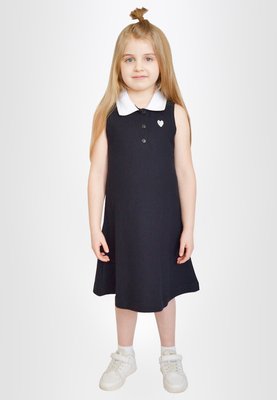 Платье для девочек темно-синее с воротником 200915 фото