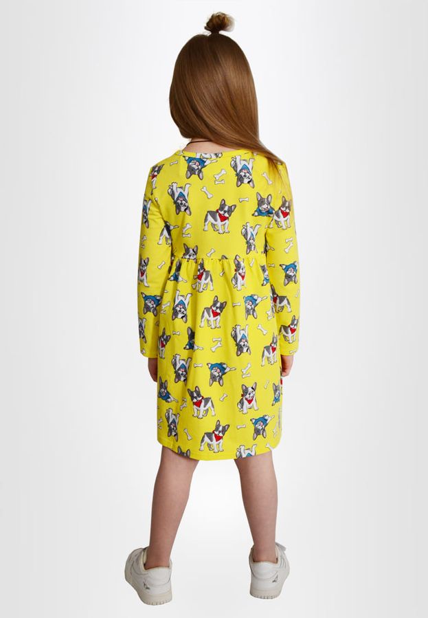 Сукня для дівчат жовта з малюнком 221203 фото
