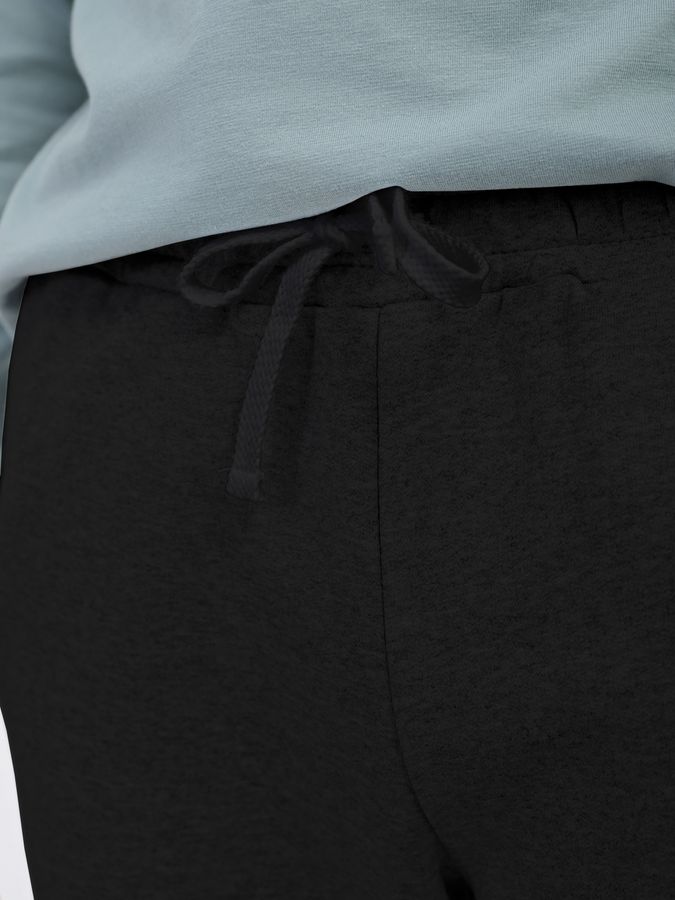 Мужские штаны утепленные без манжета чёрные 220607 фото