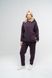Костюм спортивный женский утепленный худи и штаны-джоггеры темно-фиолетового цвета 230406 фото 1