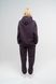Костюм спортивний жіночий утеплений худі та штани-джоггери темно-фіолетового кольору 230406 фото 4