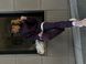 Костюм спортивный женский утепленный худи и штаны-джоггеры темно-фиолетового цвета 230406 фото 5