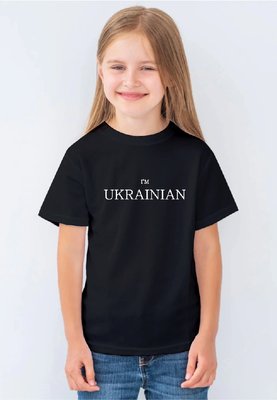 Футболка для девочек черная с принтом "I'm Ukrainian" 180328GPB_I'm Ukrainian_158 фото