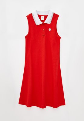Платье для девочек красное с воротником 200915 фото