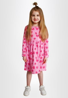 Платье для девочек малиновое с рисунком 221203 фото
