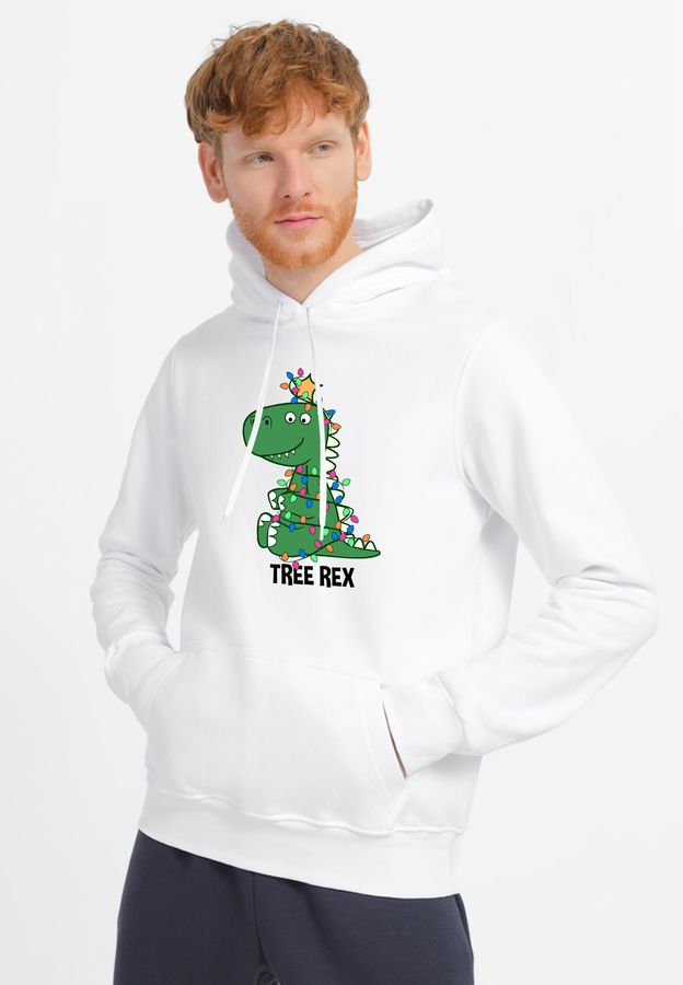 Худи мужское белое с принтом "Tree Rex" 1707061PW_Tree Rex фото