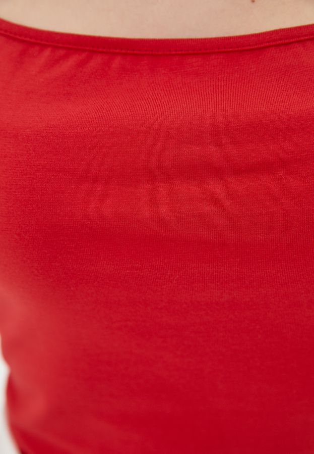 Майка жіноча на тонких бретелях темно-червона 200239 фото