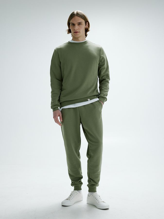 Костюм чоловічий оливковий світшот та штани 111205_olive фото