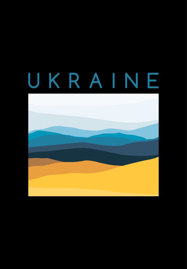 Футболка женская черная с принтом "Цвета Украины" 160404PB_Colors of Ukraine_XL фото