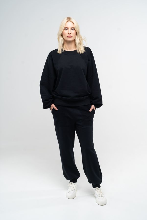 Костюм женский свитшот и штаны-джоггеры черный 111012_black фото