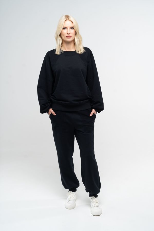 Костюм жіночий світшот та штани-джоггери чорний 111012_black фото