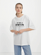 Футболка жіноча оверсайз біла з принтом "Trust me, I'm a teacher" 211204PW_Trust me, I'm a teacher_2XL фото 1