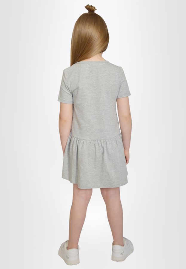 Сукня для дівчат сірий меланж з зайчиком 210122 фото