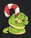 Футболка жіноча чорна з принтом "Змія з цукеркою" 160404PB_snake with candy фото 2