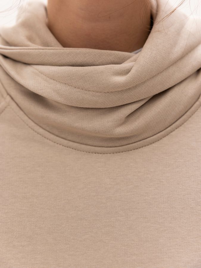 Костюм женский ассиметричный с прямыми штанами бежевый 111201_beige фото
