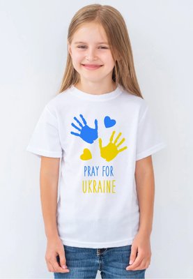 Футболка для дівчат біла з принтом "Pray for Ukraine" 180328GPW_Pray for Ukraine_152 фото