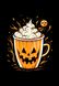 Футболка жіноча чорна з принтом "Геловін кава" 160404PB_Halloween coffee_XL фото 2