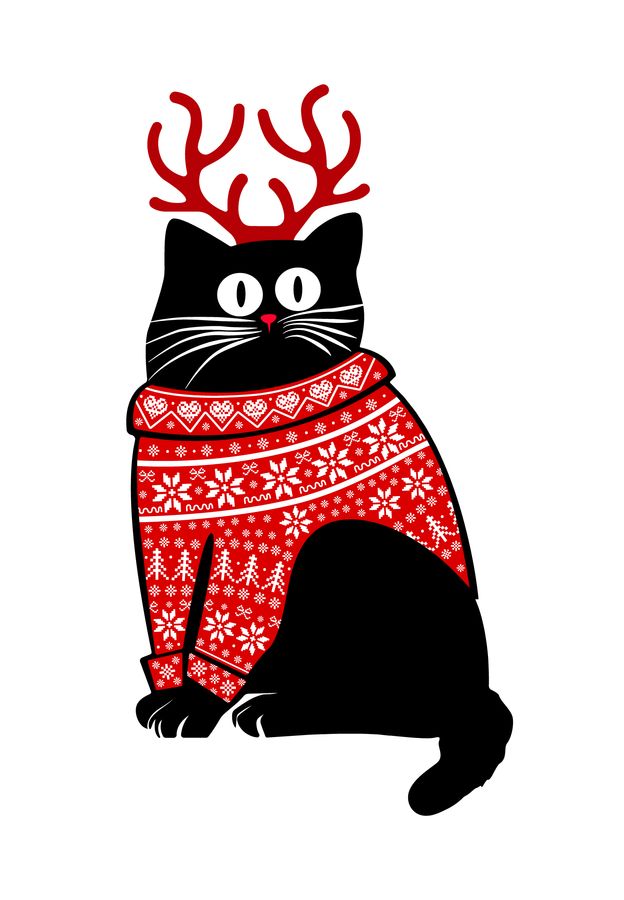 Худи мужское белое с принтом "Кот в свитере" 1707061PW_Cat in a sweater фото