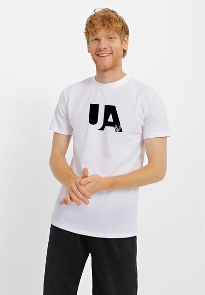 Футболка мужская белая с принтом "UA с гербом" 170201PW_UA emblem_3XL фото