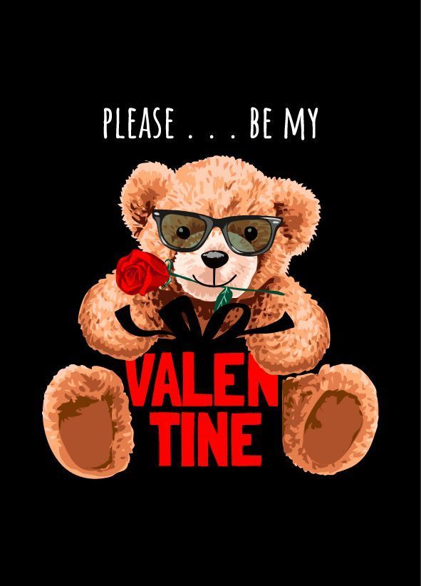 Парні футболки для закоханих "Be my Valentine" у чорному кольорі 222PB_Be my Valentine_WxsMxl фото
