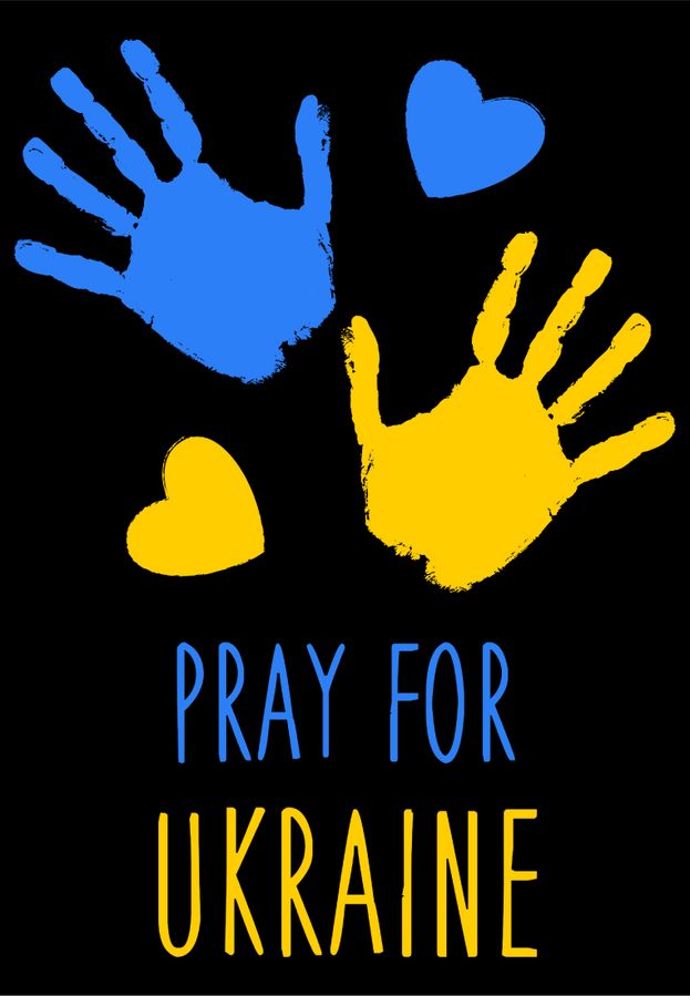 Футболка для мальчиков черная с принтом "Pray for Ukraine" 180328BPB_Pray for Ukraine_134 фото