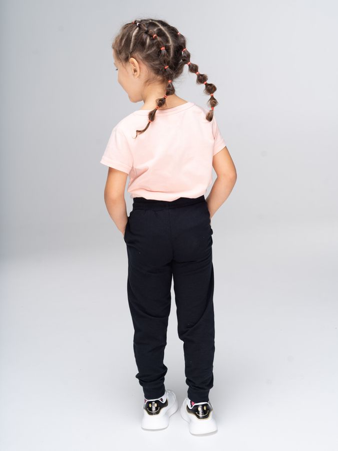 Штани для дівчат на манжеті чорні 200505 фото