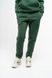 Штаны-джоггеры женские теплые темно-зеленого цвета 230412 фото 1