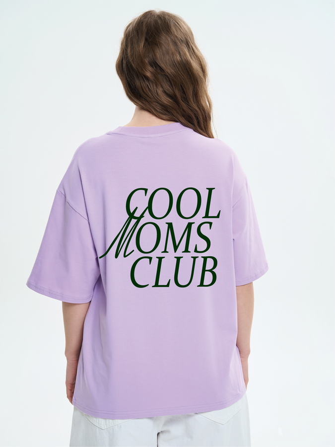 Футболка-оверсайз женская светло-фиолетовая с принтом "Cool Moms" 231105_Violet_Mother's Day фото