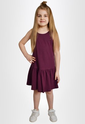 Платье для девочек однотонное баклажановое 2004381 фото