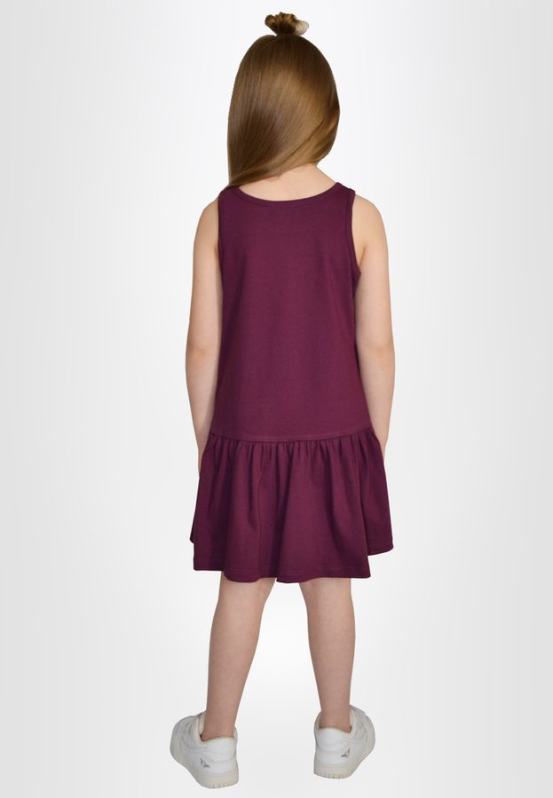 Сукня для дівчат однотонна баклажанова 2004381 фото
