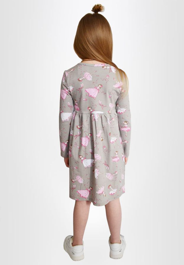 Платье для девочек серое с рисунком 221203 фото